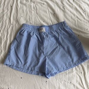 Light Blue Striped Shorts